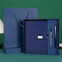 Ensemble Promotionnel de Luxe Personnalisé A5 Stylo Journal Rechargeable en Cuir PU Magnétique Bureau d'Affaires Papeterie Cadeau Noël