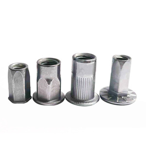 Tuerca remachable hueca hexagonal completa M3/M4/M5 con cubierta deslizante de rosca interna y dientes, inserto galvanizado - Product Image 1