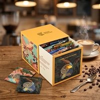 Boîte cadeau rigide personnalisée pour café de spécialité, avec couvercle coulissant, impression intégrale, logo doré, carton gris, pelliculage mat, OEM