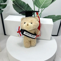 Porte-clés Ours en Peluche Doux et Moelleux avec Toque de Cérémonie, Poupée Animale en Peluche, Cadeau Souvenir de Remise de Diplôme pour Étudiant, Célébration de la Remise de Diplôme