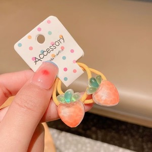 Lot de 2 élastiques à <span class=keywords><strong>cheveux</strong></span> personnalisés motif pastèque et fraise pour filles avec bande en caoutchouc - Product Image 6