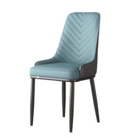 Moderner Chevron-Stich Esszimmerstuhl Weich Gepolsterter Sitz Langlebige Metallbeine Mehrfarbig für Restaurant Hotel Café Möbel