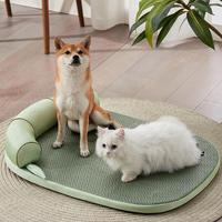 Tapis rafraîchissant en soie glacée pour chiens et chats - Coussin orthopédique antidérapant lavable toute l'année pour animaux de compagnie
