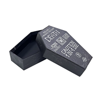 Caja de Regalo Rígida con Diseño de Ataúd Gótico Personalizado, Impresión UV y Logotipo en Relieve 3D para Empaque de Recuerdos de Fiesta de Halloween