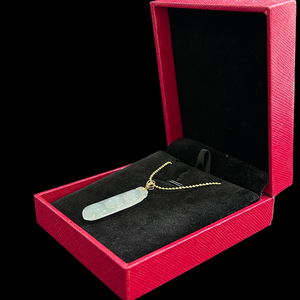 จี้หยกพม่าเกรด A รูปทรงเมล็ดถั่ว เนื้อหยาบแบบน้ำแข็ง พร้อมสีฟ้าอมเขียวลอยตัว สวยงาม สง่างาม สดชื่น และดูมีระดับ - Product Image 4