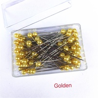 Aiguilles à coudre en acier inoxydable de haute qualité, 100 épingles perlées colorées nickelées, pour couture à la main, double papillon doré, vente en gros