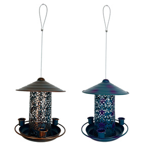 Mangeoire à oiseaux en métal <span class=keywords><strong>pour</strong></span> accrocher à l'extérieur, mangeoire à graines, mangeoires à oiseaux sauvages <span class=keywords><strong>pour</strong></span> jardin Cardinal Finch Bluebird, facile à remplir et à nettoyer - Product Image 5