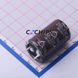 Condensador Electrolítico de Aluminio TDA250V330M22*35 V, Tipo Snap-in, Componente de Orificio Pasante (THT), D22xL35mm 330uF 20% 250V 10mm - Product Image 1