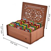 Assortiment de sachets de thé personnalisés modernes dans une boîte à thé en bois peinte avec un pack varié multifonctionnel et une décoration murale en bois artisanal