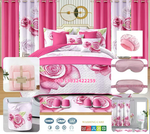 30 Pcs Bộ Đồ Giường Đặt Tấm Rèm Tấm Ga Trải Giường Thương Mại Bán Buôn Sang Trọng Trải Giường Với Thảm Tắm Dệt May Nhà Tấm Thiết Lập - Product Image 3