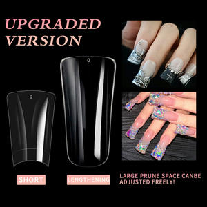 Misscheering 500 pièces <span class=keywords><strong>Faux</strong></span> <span class=keywords><strong>ongles</strong></span> en acrylique à <span class=keywords><strong>capsule</strong></span>, extension française, demi-couverture, longs, forme canard, pointes artificielles - Product Image 4