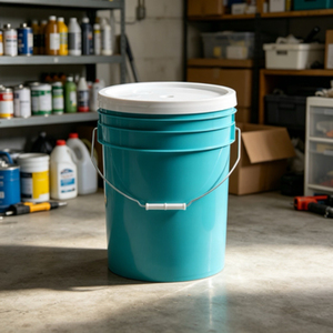 PP Round Plastic Pail with Metal Handle & Lid 20L Food Grade Plastic Bucket for <b>Paint</b> Chemical Liquid Storage - Product Image 5