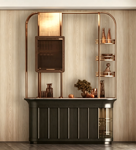 Mueble de Bar Moderno para Cocina con Estructura de Cobre y Diseño de Panel de Madera para Decoración del Hogar Contemporánea - Product Image 4