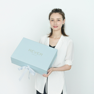 Luxury Gift Box Custom Design Logo Luxury Ribbon Closure Rigid Cardboard Shoe Wedding Clothes Foldable Paper Packaging Magnetic Gift Box