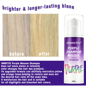 <span class=keywords><strong>Mousse</strong></span> Shampooing Violet 150ml, <span class=keywords><strong>Mousse</strong></span> Tonifiante Couleur Violette, Adapté aux Cheveux Blonds et Argentés Décolorés, Élimine les Tons Jaunes OEM - Product Image 4