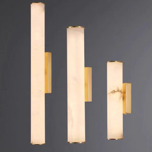 Lampe murale aspect marbre, bande longue, source de lumière LED, base d'ampoule E27, commande par interrupteur, pour salon, chambre à coucher, entrée, couloir - Product Image 2