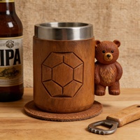 Mug en acier inoxydable avec poignée en forme d'ours de dessin animé MAA26, tasse à café, mug à bière original pour la maison et les cadeaux