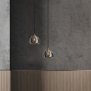 Lampu gantung kaca desain belahan bumi Modern di kamar tidur samping tempat tidur lampu gantung minimalis - Product Image 3