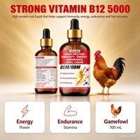 100 ml Vitamine B12 Puissante 5 000 UI, Liquide Oral pour Poulets et Coqs, Stimulant de Vitalité Immunitaire, d'Énergie et d'Endurance, Améliorant les Performances