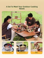 Ensemble de cuisine de camping empilable et emboîtable, kit portable de casseroles, bouilloires et poêles pour l'extérieur avec sac de rangement en filet pour le camping, la randonnée et les pique-niques