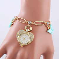 Montre-bracelet à quartz avec strass, motifs cœur, étoile, papillon, tortue, croix, pour usage quotidien, Zegarek Damski