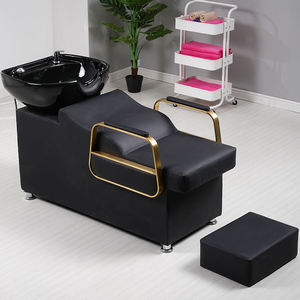 Unité de lavage de cheveux avec accoudoir doré, mobilier de salon pour poste de lavage capillaire - Product Image 5