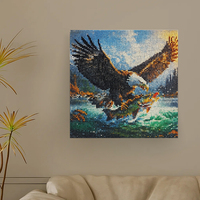 Peinture diamant 5D en résine entièrement peinte à la main, motif Aigle en vol, écologique, pour décoration intérieure de salon