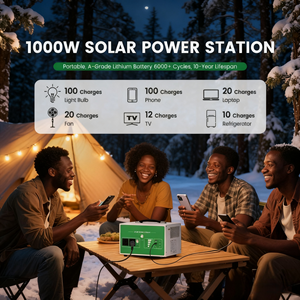 Générateur de camping extérieur sans fil à énergie solaire, tout-en-un, station d'alimentation portable 1000w - Product Image 4
