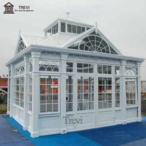 Pavillon de jardin en métal, gazebo autoportant en fer <span class=keywords><strong>blanc</strong></span>, maison en verre rétractable en fer à vendre - Product Image 2