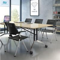 Table de réunion de bureau stratifiée avec plateau pliable pour salle de conférence