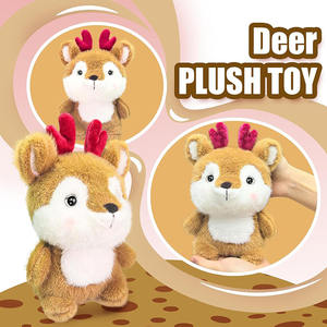 8701 Adorables petits animaux en peluche en forme de renne avec bois de cerf roses, doux et câlins, pour cadeaux de Noël et d'anniversaire pour camarades de classe - Product Image 4