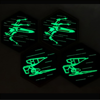 Taktik düzlem x-kanat lazer Glow yansıtıcı omuz etiket yama dikmek çanta şapka kıyafet etiketi aplike adamın çanta gömlek