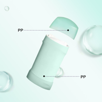 Conteneur de déodorant ovale rotatif vide de 50 g, emballage cosmétique écologique en plastique PP rechargeable et recyclable pour crème solaire