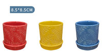 Petits pots de succulentes carrés en céramique avec plateau de drainage pour cactus et jardinières succulentes maison et jardin