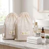 Sac en coton biologique recyclable avec cordon de serrage, filet de protection pour savon, pochette en maille pour le bain et la douche, application corporelle, marque Baishun, Guangdong