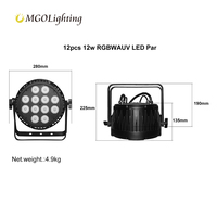 Projecteur LED PAR plat extérieur étanche IP65, 12x18W RGBWAUV 6-en-1, 12*18 Par Cam pour équipement d'éclairage de scène de club