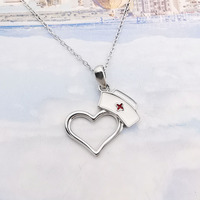 Vente en gros de bijoux tendances Pendentif en forme de cœur en argent sterling 925 avec chaîne câblée Collier pour femmes Cadeau personnalisé