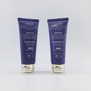 Vente flash : tube cosmétique souple en plastique de 70 ml et 100 ml, diamètre 40 mm, pour lotion corporelle, avec bouchon double à clapet doré en acrylique - Product Image 2