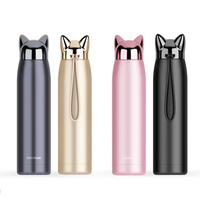 Gobelet d'isolation d'oreilles de chat et de renard mignon Double couche en acier inoxydable Thermos bouteille d'eau gobelet sous vide