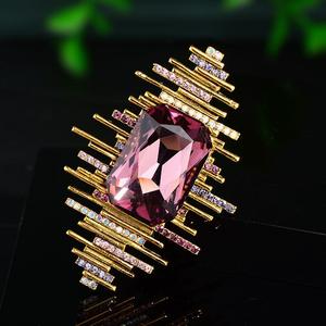 빈티지 브로치 럭셔리 여성 패션 우아한 브로치 모조 다이아몬드 재킷 정장 보석 액세서리 - Product Image 2