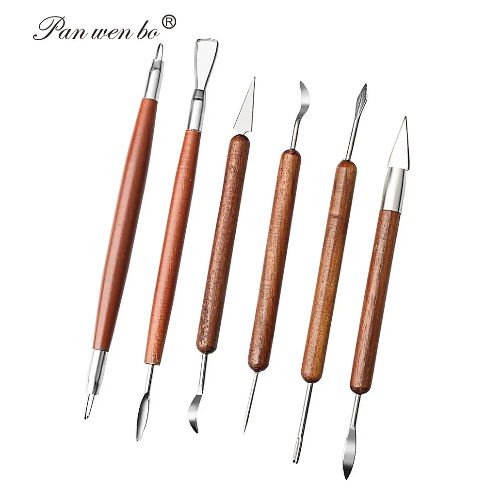 High Quality 6pcs Clay Sculpting Tools Wooden Clay Sculpting Modeling Ceramics Art Pottery Tools For Pottery Ceramics Sculpting