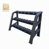 Support de rangement pour kettlebells ZY à 3 niveaux, robuste, en tube carré, pour salle de sport commerciale et studio de fitness
