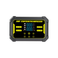 Emergency Starter with Air Compressor 150PSI Portable Car Battery Tire Inflator Air Compressor with Auto Shut-Off Emergency LED