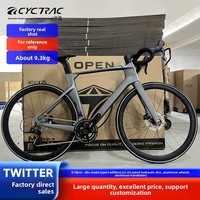 Vélo de route en fibre de carbone TWITTER R10, 22 vitesses, freins à disque doubles, passage des câbles interne, roues en aluminium rigides résistantes au vent, course