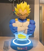 Buste en Résine GK Goku Fait Main avec Cheveux Noirs et Argentés pour les Fans de l'Anime