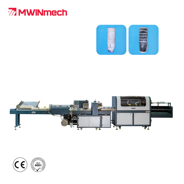 Customized Size Disposable Single Paper Cup Packing Machine with Counting Stacking Function