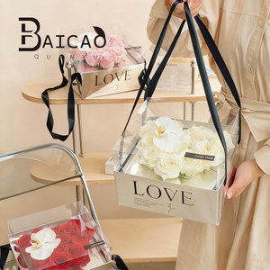 <span class=keywords><strong>Scatola</strong></span> Regalo Portatile in Carta Kraft con Stampa in Lamina Dorata, <span class=keywords><strong>Scatola</strong></span> Quadrata Artigianale per Bouquet <span class=keywords><strong>di</strong></span> Fiori per Negozi <span class=keywords><strong>di</strong></span> Fiori - Product Image 5