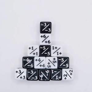 Nuevos dados matemáticos Honglilai de 16 mm, acrílicos en blanco y negro con signos de suma y resta para cálculos y juegos de rompecabezas. - Product Image 3