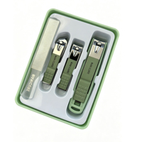 Juego de Cortaúñas Portátiles de Acero Inoxidable - Regalo para Mujer - Set de Manicura (4 Piezas) - Set de Belleza con Caja