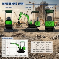 Mini-excavatrice compacte de 1 tonne, facile à utiliser, idéale pour la location, les équipes de réparation municipale, les travaux de tranchées et les travaux de jardinage